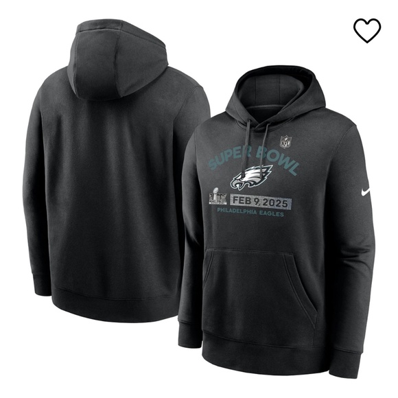 Men's Nike Heather Charcoal Philadelphia Eagles Super Bowl LIX Fleece Pullover H - Picture 1 of 8